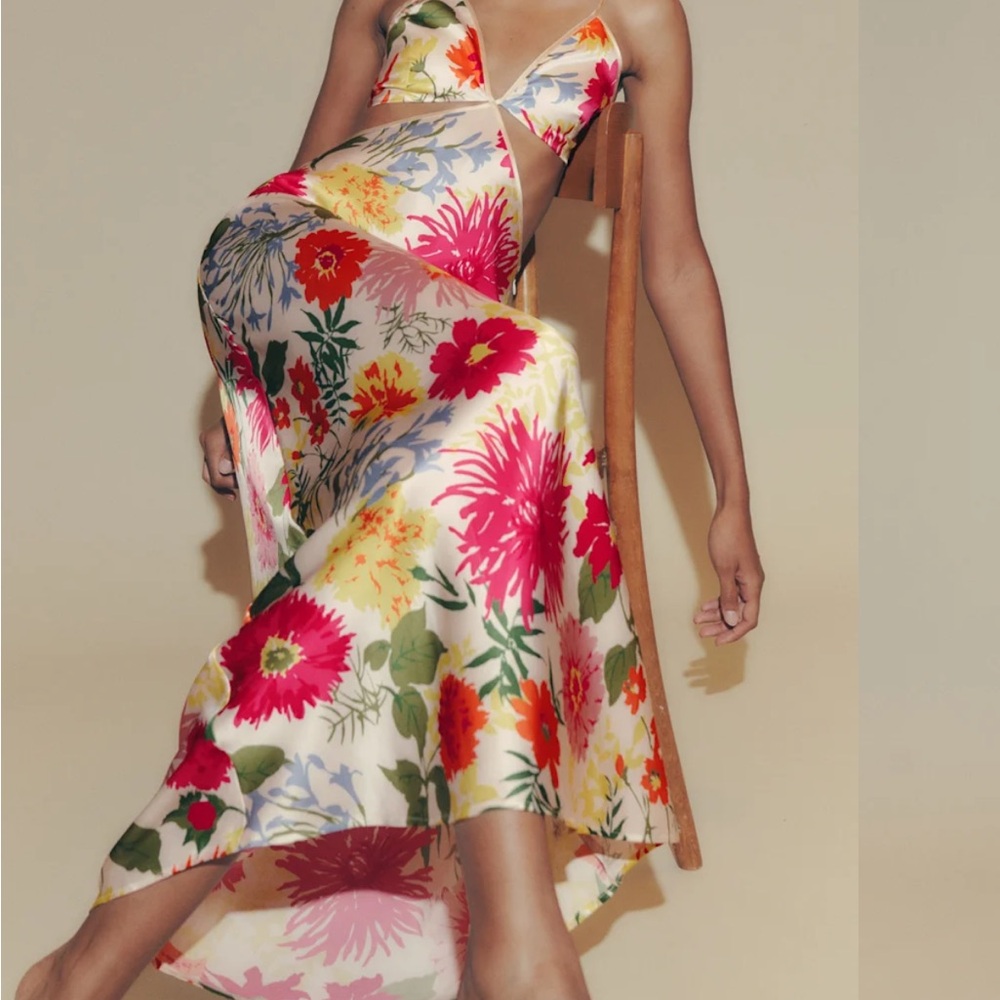 Reformation Poppies Silk Floral Maxi Dress- size 8